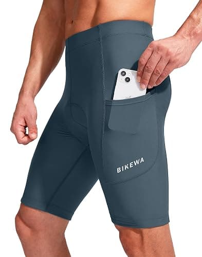 Bikewa Men's Bike Shorts 3D Padded Cycling Road Biking Mountain Riding Biker Bicycle UPF 50+ Cycle Shorts Zipper Pockets thumbnail 2