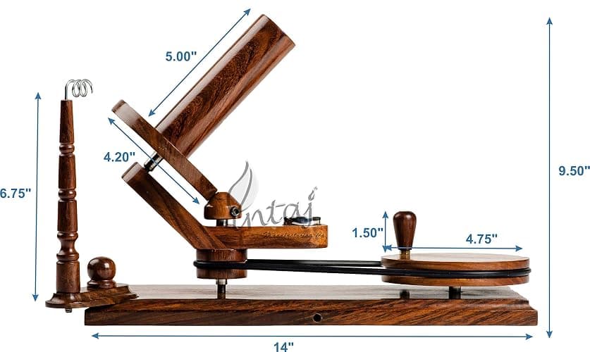 INTAJ Rosewood Yarn Winder - Large Capacity 16 oz Wooden Winder for Knitting & Crocheting - Handcrafted Heavy Duty Natural Rosewood Ball Winder - Table Top Wood Yarn Swift and Ball Winder thumbnail 4