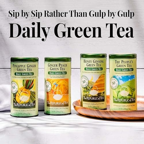 The Republic of Tea - The Peoples Green Tea, 50 Tea Bags, Tin | Gourmet Tea | Caffeinated thumbnail 4