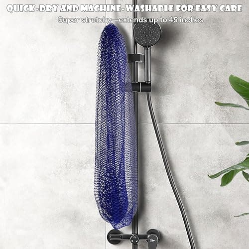 SubSahara African Net Sponge Authentic - 2 Pieces Exfoliating Scrubber for All Skin Types, Ideal for Face & Body Daily Use, Durable, Gentle Exfoliation (Blue & Purple) thumbnail 5