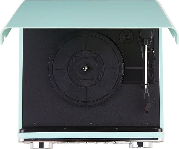 Crosley CR6047A-AB Powel 7-in-1 Bluetooth in/Out Vinyl Record Player with AM/FM Radio, CD Player, and Aux-in, Aqua Blue thumbnail 11