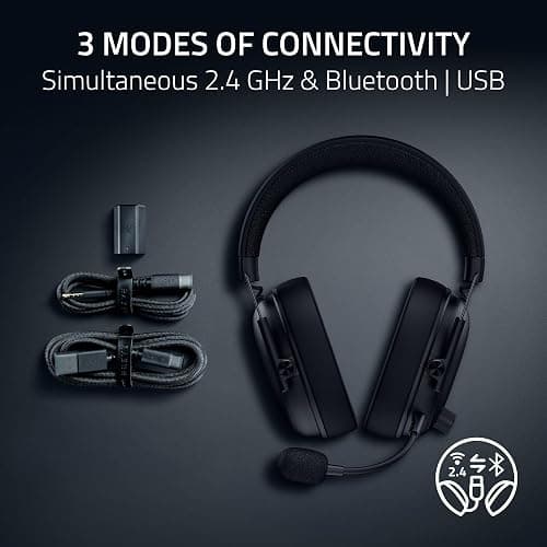 Razer BlackShark V3 Wireless Gaming Headset for PC: 50mm Drivers - Super Wideband Mic - 2.4 GHz, Bluetooth, USB - Works with Mac, PS5, Nintendo Switch, Smartphone - 70 Hr Battery - Black thumbnail 5