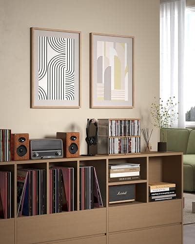 AREAJD Retro Walnut-colored MDF CD Holder Desk Rack Organizer, Cute Holds 30 CD Case, Cd Holder Stand, CD Storage/Shelf/Tower/Stand Dollar, Fit for Theatre Room thumbnail 2