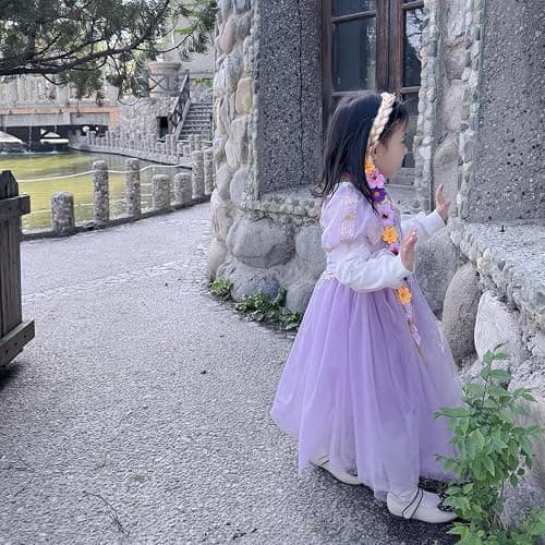 Tatibana Princess Dress up Wigs, Princess Rapunzel Long Braided Wig Headbands with Tiara Flowers Adorn for Girls Costume Accessories, 29 Inch thumbnail 9