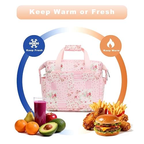 JINYIBAGS Insulated Lunch Bag for Women - Reusable Thermal Tote with 3-Layer Insulation, Leakproof & Easy to Clean - Lunch Box for Office, Gym, Picnic (Pink) thumbnail 5