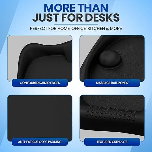 MotionGrey Cushioned Standing Desk Mat - Comfortable Anti Fatigue Mat - with Supportive Thick Kitchen Mat Foam - Perfect Standing Comfort Mat for Standing Desk with Ergonomic Ridge Pattern Surface thumbnail 4