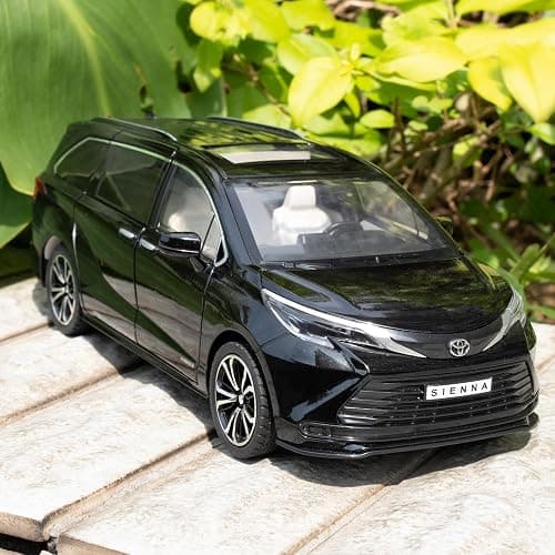 BDTCTK 1:24 Compatible for Sienna Car Model, Pull Back Diecast Toy Car with Sounds＆Lights for Kids Boys Girls and Adults, Gift Black. thumbnail 7
