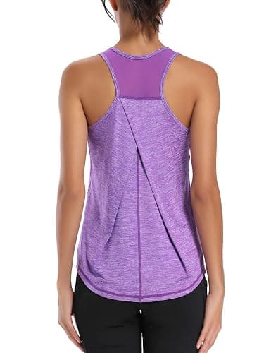 Aeuui Womens Workout Tops for Women Racerback Tank Tops Mesh Yoga Shirts Athletic Running Tank Tops Sleeveless Gym Clothes - Image 1