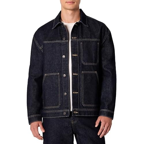 Amazon Essentials Men's Rigid Denim Relaxed-Fit Utility Jacket with Pockets - Image 1