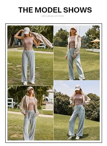 Aleumdr Womens Ribbed Wide Leg Lounge Pants with Pockets Casual Relaxed Comfy Loose Soft Knit Pajama Pants with Drawstring thumbnail 6