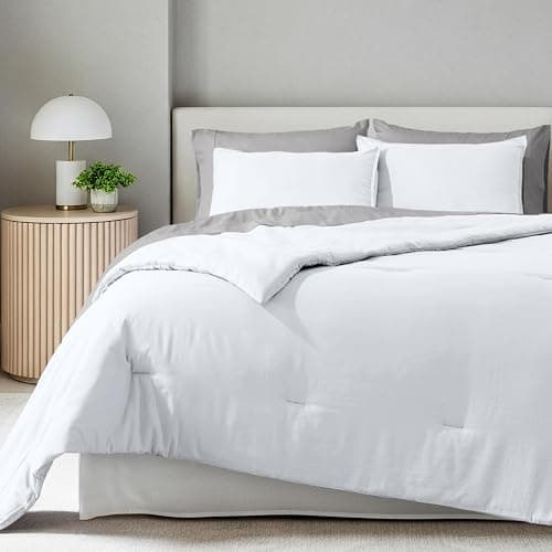 Bare Home Comforter Set - Queen Size - Ultra-Soft - Goose Down Alternative - Premium 1800 Series - All Season Warmth Comforter (Queen, White) - Image 1