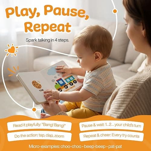 Imitation Book: Interactive & Fun Learn to Talk Board Book For Toddlers Ages 0-4, Written by a Speech Therapist thumbnail 3