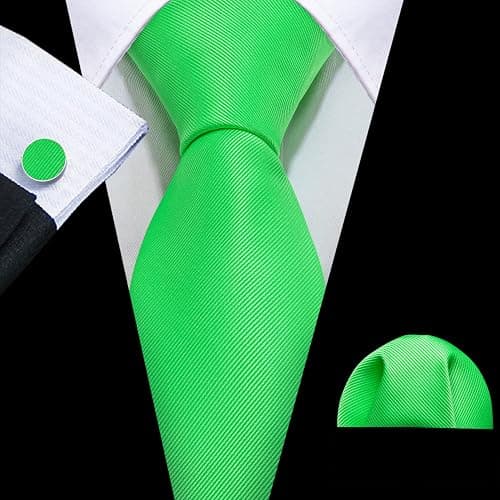 Barry.Wang Plain Men Silk Ties Extra Long Stian Necktie for Wedding Business Handkerchief Cufflinks Set Solid Colors thumbnail 3