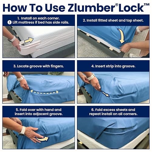 The Original USA Patented ZlumberLock – Secure Sheet Holder with Heavy-Duty Mattress Straps – No More Loose Bedding, Universal Fit, Easy One-Time Installation thumbnail 7