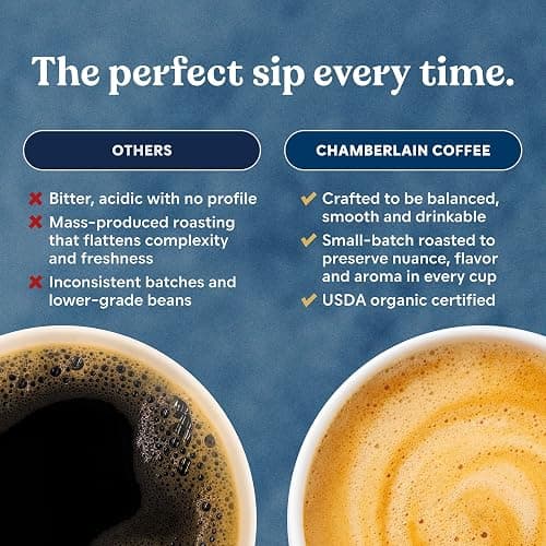 Chamberlain Coffee Organic Espresso Dark Roast Coffee Blend - Ground - Smooth & Balanced w/Dark Chocolate, Roasted Peanuts, Sweet Caramel Notes, Perfect for Everyday Moments - 10 oz thumbnail 5