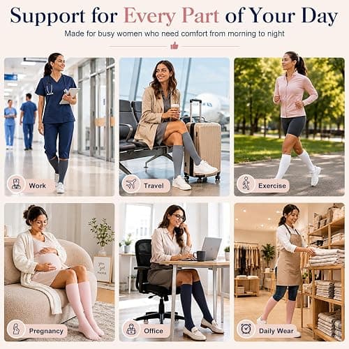 COOLOVER Copper Compression Socks for Women and Men(6 Pairs)-Best Support for Running, Athletic, Travel thumbnail 7