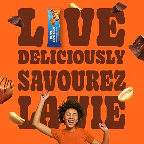 Pure Protein Bars - Nutritious, Gluten Free bar, made with Whey protein blend - low sugar, protein snack. Deliciously satisfying. Made in Canada, Chocolate Peanut Caramel (Pack of 6) thumbnail 8