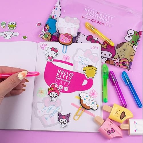 Hello Kitty & Friends Café Stationery Set, 22-Piece Sanrio Stationery, Cute School Supplies, Sanrio Accessories, Includes Hello Kitty Notebook, Squishy Stickers, Sanrio Pens, Kawaii Stationery thumbnail 6