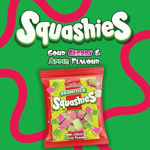 Swizzels Squashies Sweets - Sour Apple and Cherry Flavour Squashies - Single Pack 140g (Pack of 4) thumbnail 3