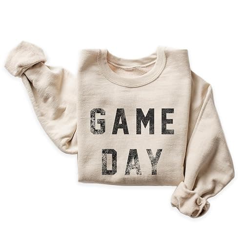 Game Day Sweatshirt, Cute Sports Sweatshirt For Women, Vintage Football Pullover Sweater, Touchdown Shirt, Gift For Mom, Unisex Crewneck Sweatshirt Ash Grey thumbnail 5