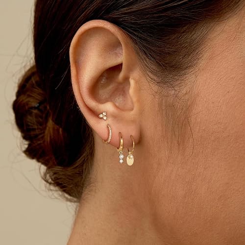 SELFROSE Stack Earrings For Women,Dainty 14K Gold Plated Pearl Hoop Huggie Earring Set Cute Chain Cartilage Earring Stack Trendy Hypoallergenic Long Drop Stud Earrings Jewelry thumbnail 3
