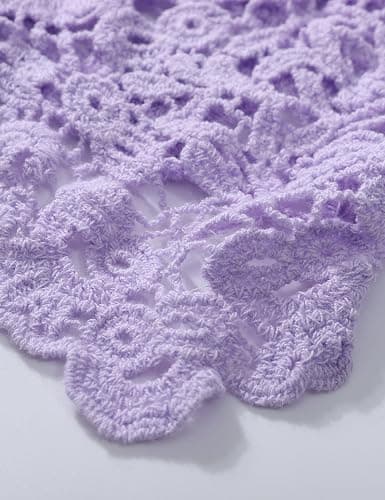 Flygo Women's Open Front Cotton Crochet Lace Boho Hippie Butterfly Vest Cardigan Coverup Sleeveless Irregular Hem thumbnail 6