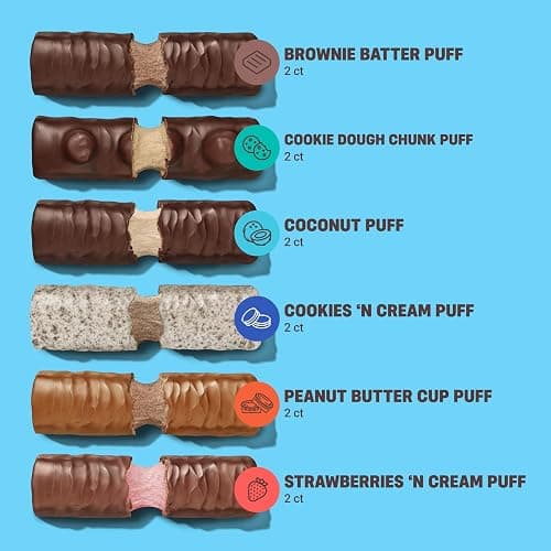 BUILT Bar Puff Protein Bars - Variety Pack - 15-17g Protein Snack Bars with Collagen - Calorie Conscious & Gluten Free - 12 Count thumbnail 4