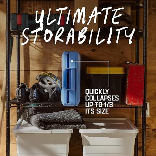 Coleman Snap N Go 45qt Collapsible Hard Cooler, Keeps ice Cold for up to 55 Hours, Holds up to 76 cans, Collapses up to 1/3 its Size, Can Hold up to 200 pounds, Blue Sky thumbnail 4