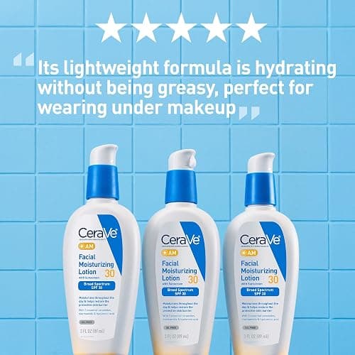 CeraVe AM Facial Moisturizing Lotion with SPF 30, Oil-Free Face Moisturizer with SPF, Formulated with Hyaluronic Acid, Niacinamide & Ceramides, Non-Comedogenic, Broad Spectrum Sunscreen, 3 Ounce thumbnail 5