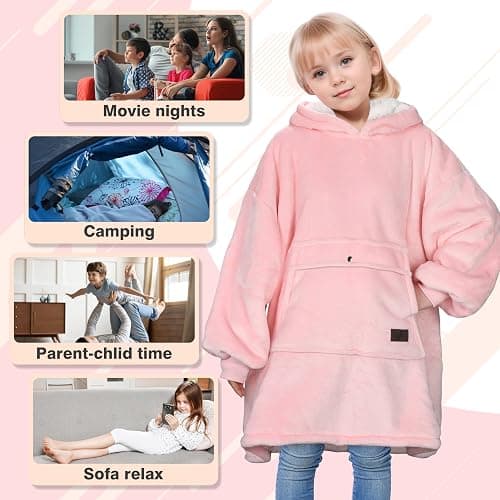 Catalonia Blanket Hoodie for Kids, Oversized Wearable Sherpa Sweatshirt Pullover for Teens Youth, Gift Idea thumbnail 5