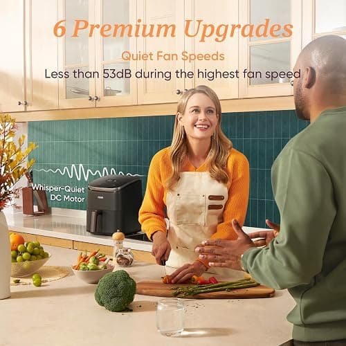 Cosori 9-in-1 TurboBlaze Air Fryer 6 Qt, Premium Ceramic Coating, 90°–450°F, Precise Heating for Even Results, Air Fry, Roast, Bake, Broil, Dry, Frozen, Proof, Reheat, Keep Warm, 120V, Dark Gray thumbnail 9