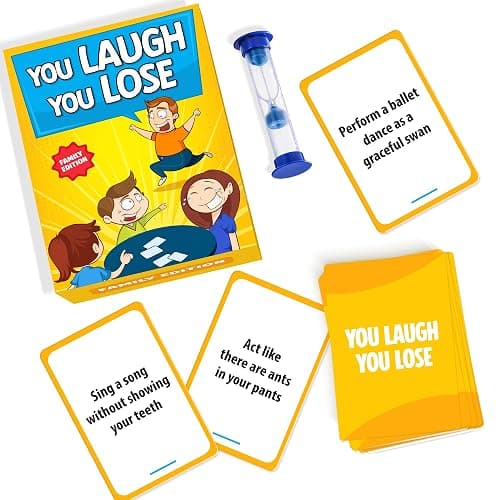 BRAVEBUG You Laugh You Lose Game - Funny Charades Kids Games - Board Games for Kids & Teens - Try Not to Laugh Challenge - Sleepover Party Supplies for Girls, Birthday Game for Family, Kids & Girls thumbnail 7