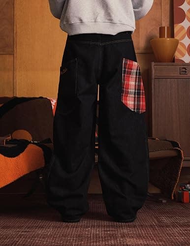Aelfric Eden Super Baggy Barrel Jeans Wide Leg Denim Trouser Straight Leg Jeans Unisex Vintage Pants thumbnail 2