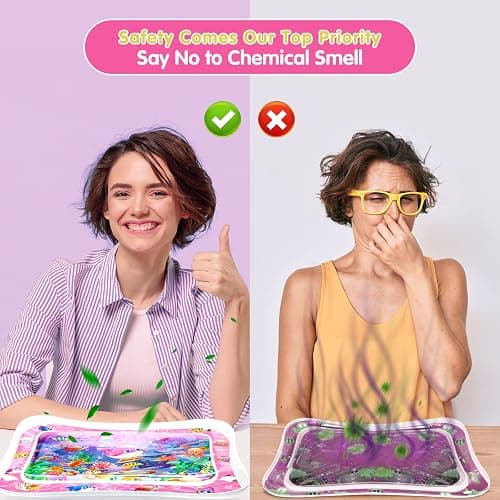 Infinno Tummy Time Mat Premium Baby Water Play Mat for Infants and Toddlers Baby Toys for 3 to 24 Months, Strengthen Your Baby's Muscles, Pink Theme Toys thumbnail 6