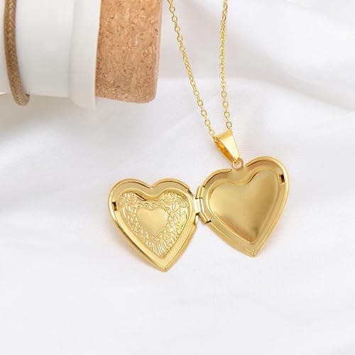 Paialco Stainless Steel Heart Shaped Locket Pendant Necklace for Women thumbnail 3