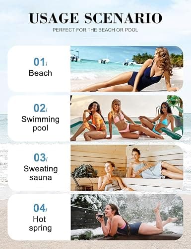 KFUBUO Surf Poncho Changing Towel Swim Robe with Pocket Plus Size Terry Cloth Swim Cover Up for Women Towel Poncho Hoodie thumbnail 7