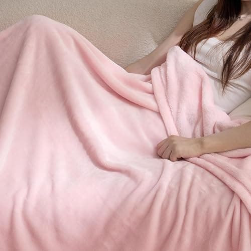 Bedsure GentleSoft Pink Fleece Throw Blanket for Couch - 300GSM Cozy Soft Blankets for Women, Cute Small Fleece Throws for Girls, Pink Home Decor Gifts, 50x60 Inches thumbnail 5