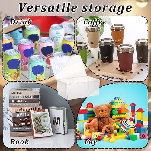 Stackable Clear Plastic CD Organizer,11.9"x 8.5"CD Storage Box, Clear CD Holder Case with Lids Store 40+ CDs, Storage Container Shelf Organizer Bin for DVDs,Video Games, Blu-ray, Books, Home, Office thumbnail 7
