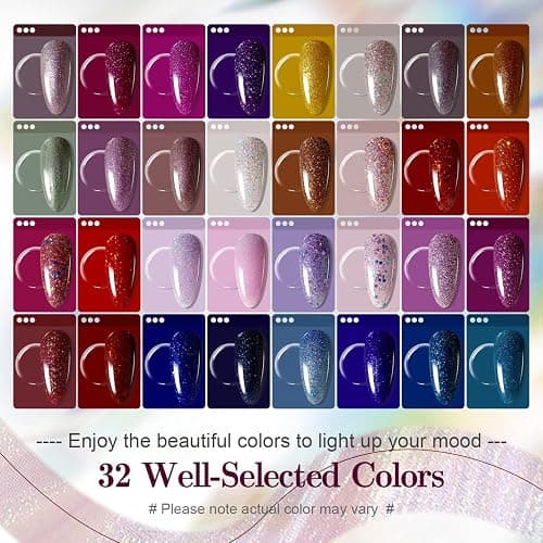 JODSONE Gel Nail Polish Shiny High Gloss Surface Strengthening Glitter Minimalistic Artistic Creation Starter Set 36 Pieces thumbnail 3