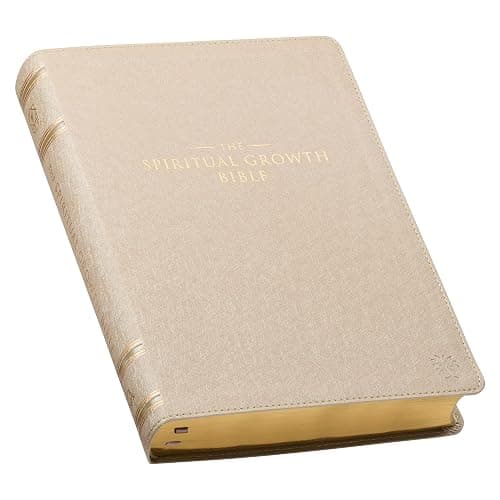 The Spiritual Growth Bible, Study Bible, NLT - New Living Translation Holy Bible, Faux Leather, Pearlescent Taupe (NLT Spiritual Growth Editions) - Image 1