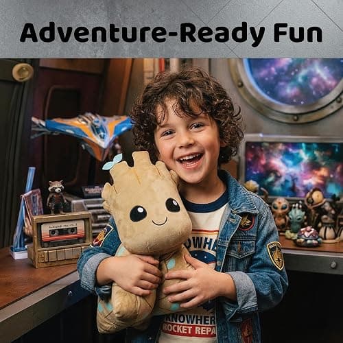 Pillow Pets Marvel Groot Soft Plush Folding Stuffed Animal and Kids Pillow – Official Guardians of the Galaxy Merchandise, 16 Inch, for Travel, Bedtime, and Play thumbnail 2