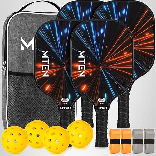 Pickleball Paddles Set of 2 or 4, or Single Paddle – USAPA Approved Fiberglass Surface Pickleball Rackets Set for Men & Women thumbnail 8