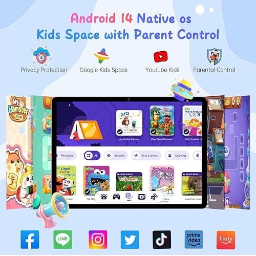 HAOVM Tablet 10 inch Android 14, 4G SIM Unlocked, Kid Tablet with SIM Card Slot, IPS Touch Screen, 2.0GHz Fast Processor, 3GB+32GB+TF Expand,2.4G/5GHz WiFi,8MP Camera, GPS, with Blue case thumbnail 4