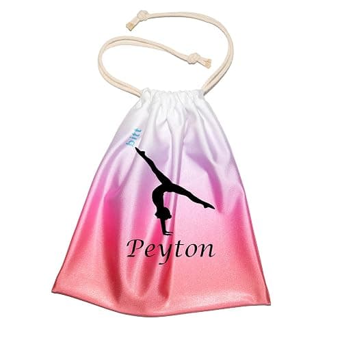 Personalized Gymnastics Grip Bag with Split Handstand in Ombre Colors - Customized Bag with Crystals Option thumbnail 3