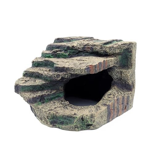 JIHAQUA Large Resin Reptile Tank Accessories Hideouts Cave Habitat Decor for Leopard Gecko Lizards Turtle - Image 1