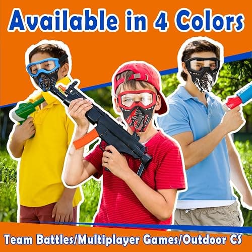 POKONBOY Upgraded 2 Pack Tactical Mask, Mask with Goggles Compatible with Nerf Rival, Apollo, Zeus, Khaos, Atlas, Artemis and N-Strike Elite Blasters (White & Black) thumbnail 6