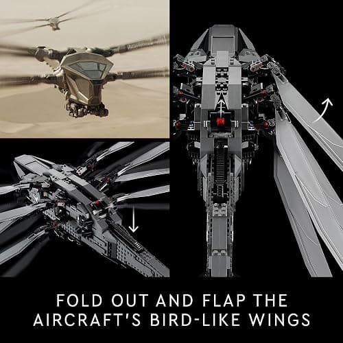 LEGO Icons Dune Atreides Royal Ornithopter 10327, Collectible Dune Inspired Model for Build and Display, Adult Gift Idea for Sci-Fi Movie Fans, 8 Dune Minifigures thumbnail 3
