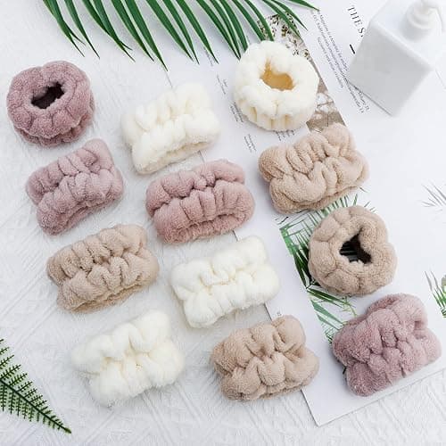 WHAVEL Face Washing Wristbands (6 Pairs), Absorbent Spa Wristbands for Washing Face Sweatband Wash Bands, Prevent Liquid from Spilling Down Arms thumbnail 8