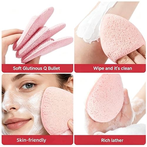 Skincare Tools Set with Facial Cleansing Brush, Ice Roller & Gua Sha Set | Pink Facial Cleansing and Massage Set, Reusable Ice Face Roller for Wrinkles Fine Lines Puffiness, Self Care Gifts for Women thumbnail 9