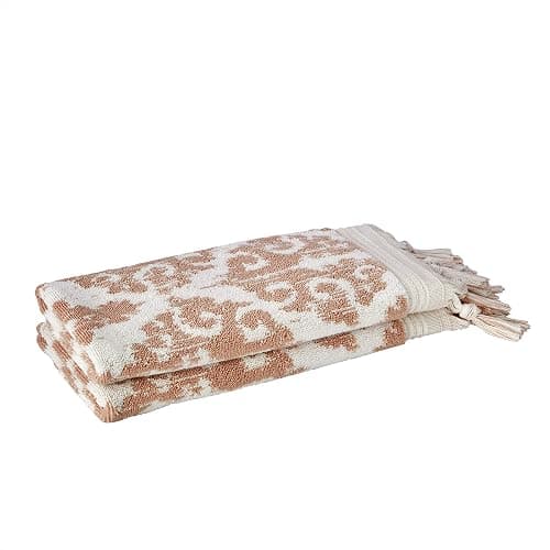 SKL Home Mirage Fringe 100% Turkish Cotton Hand Towel Set, Blush Small thumbnail 5